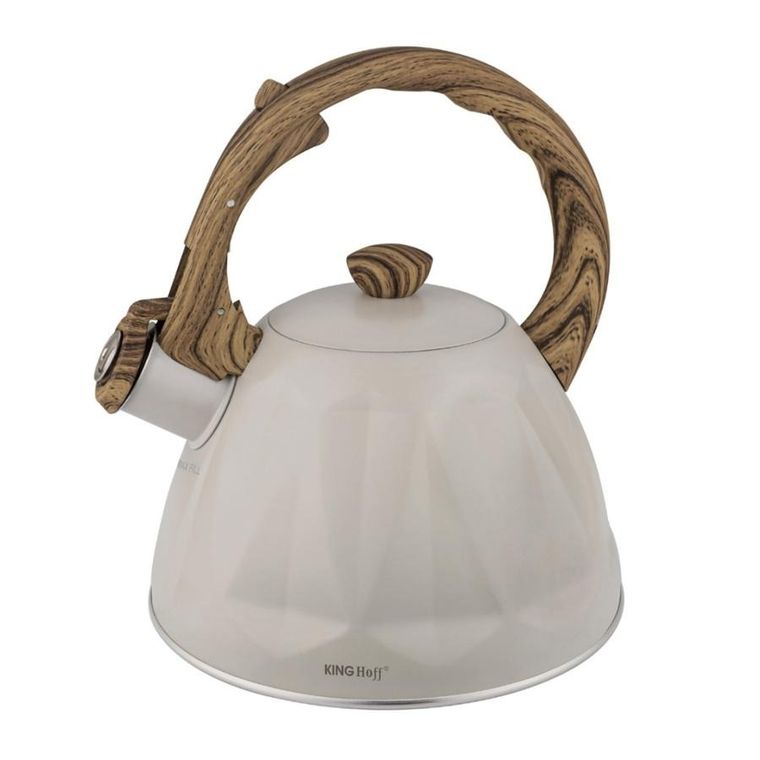 Kinghoff, czajnik z gwizdkiem, beżowy mat, 2l, kh-1998