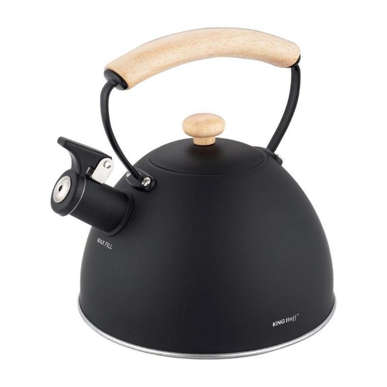 Kinghoff, czajnik z gwizdkiem, czarny mat, 2,5l, kh-1999