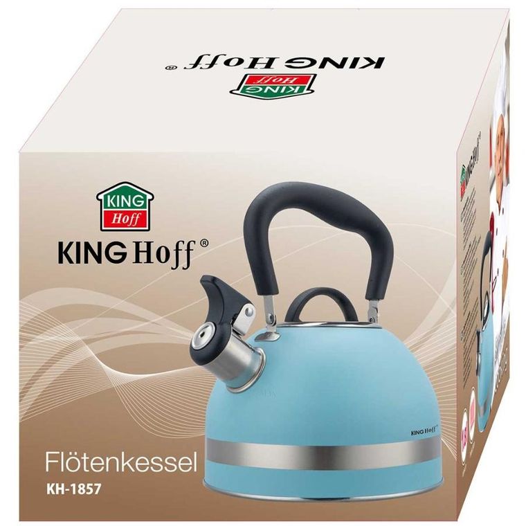Kinghoff, czajnik z gwizdkiem, niebieski, 1,8l