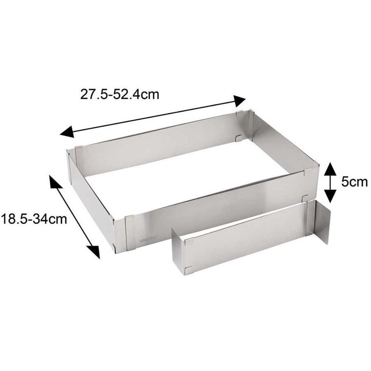 Kinghoff, forma regulowana, rant do ciast tortów, prostokątna