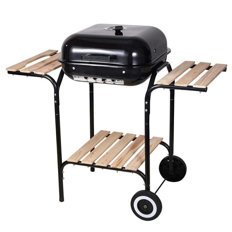 Kinghoff, grill węglowy na kółkach z półkami, kh-2034