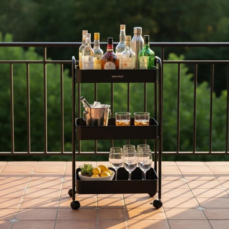 Kinghoff, mobilny barek, regał wielofunkcyjny, kh-1941