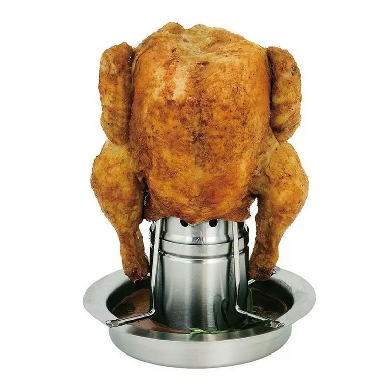 Kinghoff, stojak do pieczenia kurczaka z ociekaczem i aromatyzerem