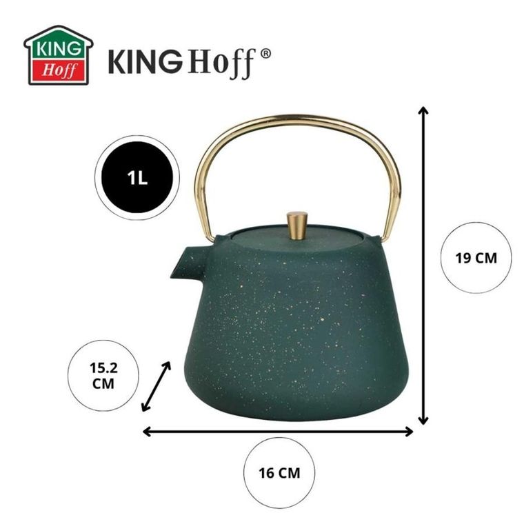 Kinghoff, zaparzacz żeliwny imbryk z filtrem, 1l