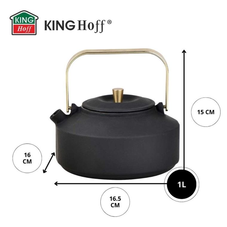 Kinghoff, zaparzacz żeliwny imbryk z filtrem, 1l
