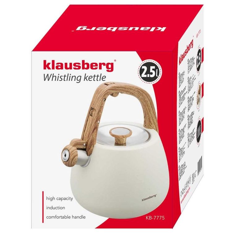 Klausberg, czajnik stalowy z gwizdkiem, 2.5l