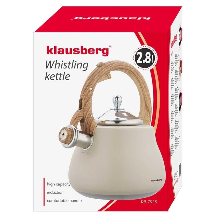 Klausberg, czajnik stalowy z gwizdkiem, 2,8l, KB-7919
