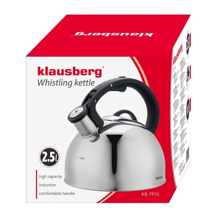 Klausberg, czajnik z gwizdkiem, stalowy, 2,5l, KB-7910