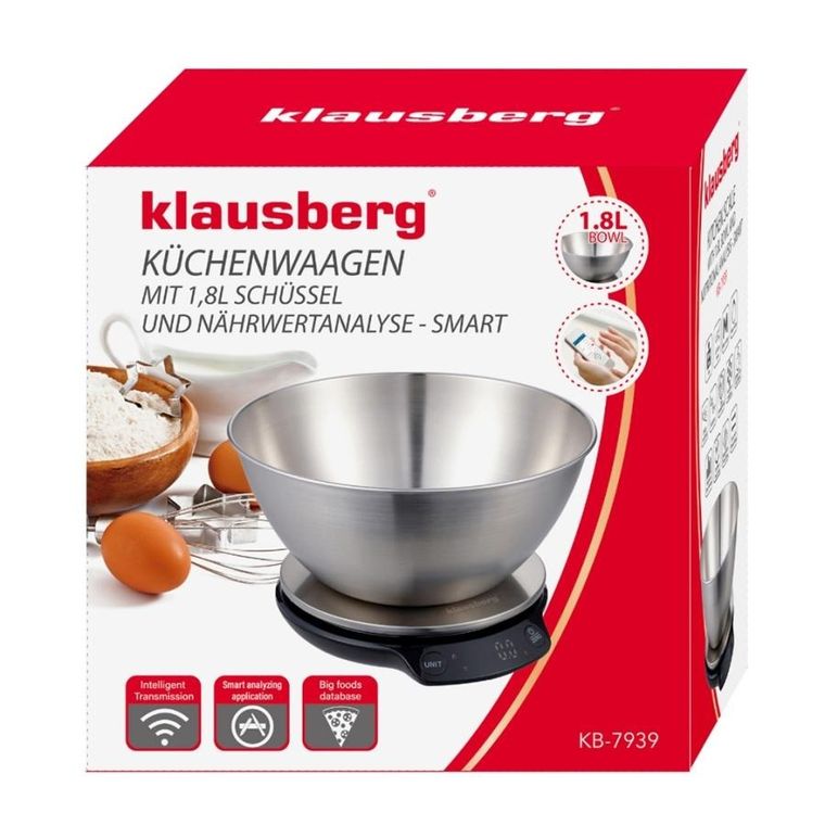 Klausberg, elektroniczna waga kuchenna, bluetooth, 5kg, kb-7939