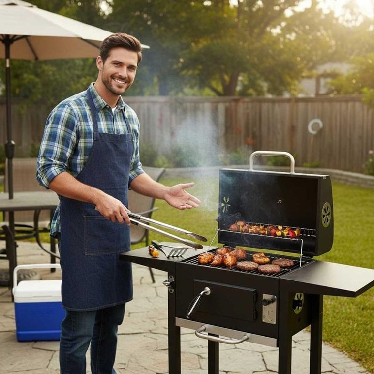Klausberg, grill węglowy na kółkach z półkami, kb-9034