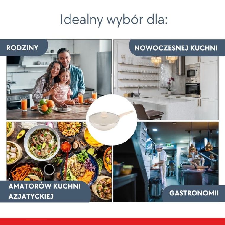 Klausberg, patelnia głęboka, marmurkowa, z pokrywą, 28cm, kb-7991