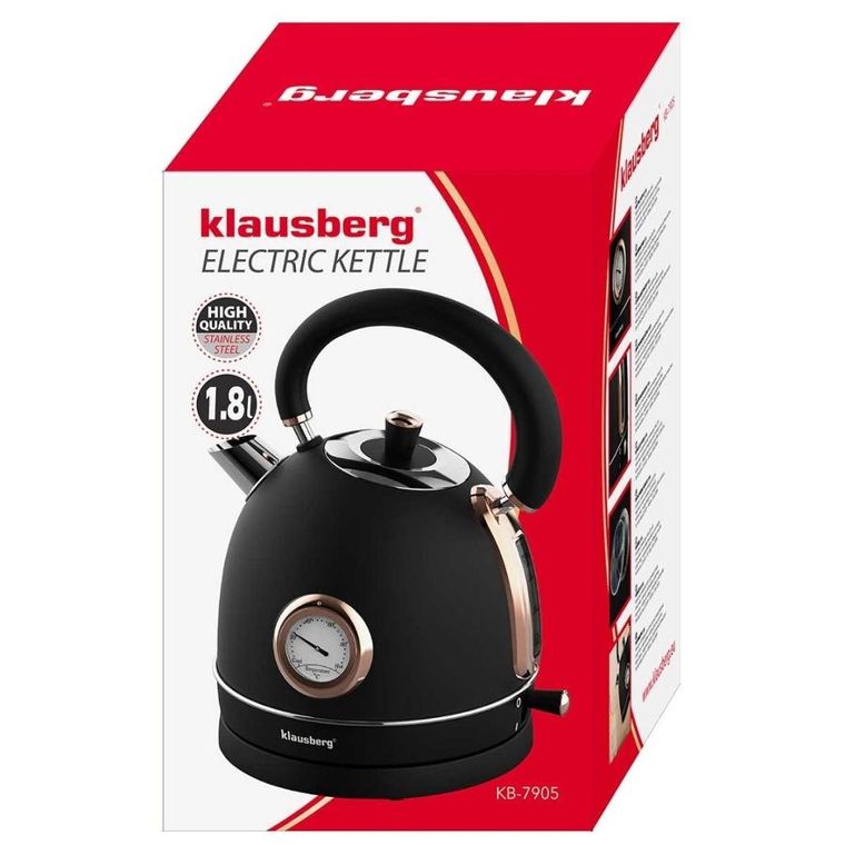 Klausberg, Retro, czajnik elektryczny z termometrem, 1,8l
