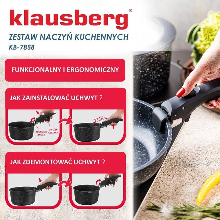 Klausberg, zestaw garnków marmurkowych, 5 elementów