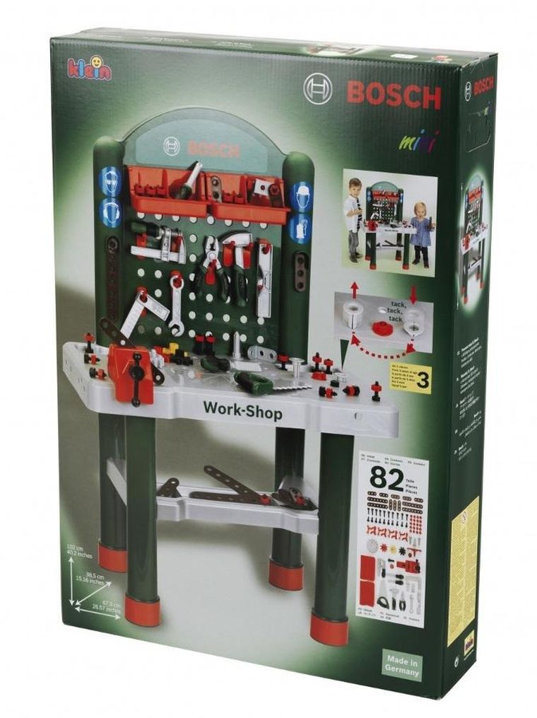 Klein, Bosch, Warsztat z narzędziami budowlanymi, 82 elementy