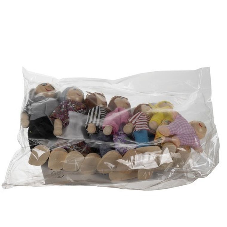 Kruzzel, Rodzina, miniaturowe lalki drewniane, 7 szt.