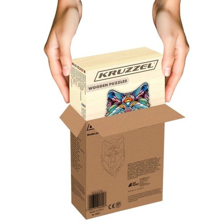 Kruzzel, wilk, układanka drewniana