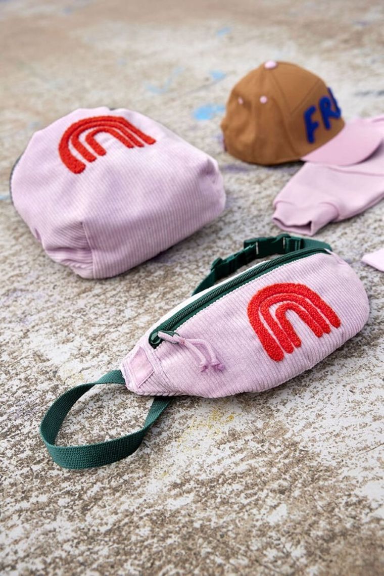 Lassig, Little Gang, Rainbow, plecak dla przedszkolaka, sztruks, lilac