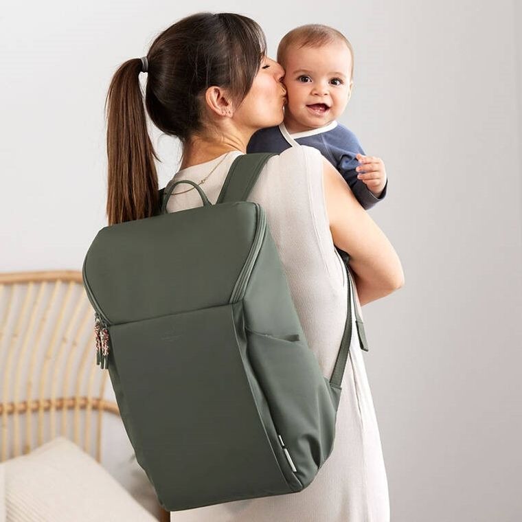 Lassig, Slender Up, Green Label, plecak dla mam z akcesoriami, Olive