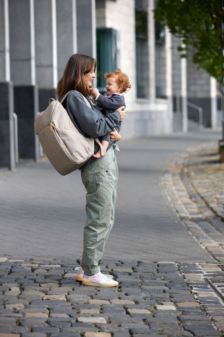 Lassig, Slender Up, Green Label, plecak dla mam z akcesoriami, Taupe