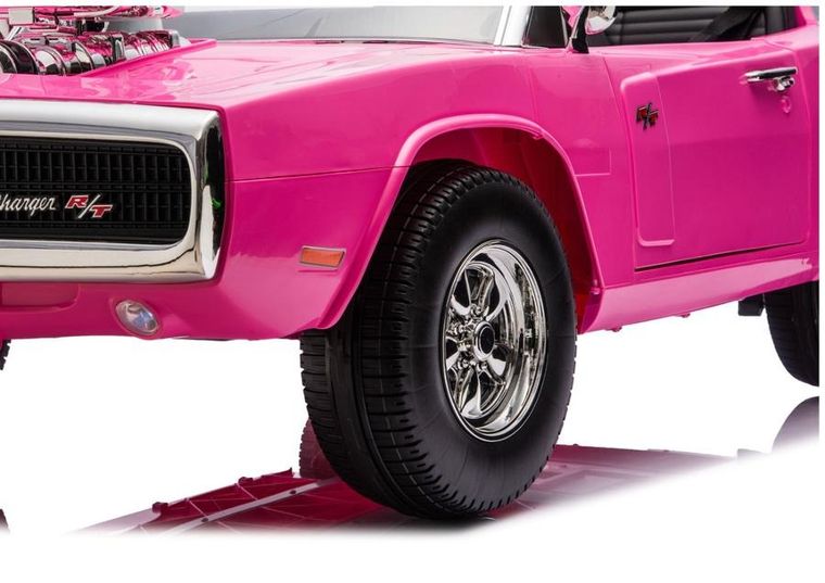 Lean Cars, Dodge Charger R/T, pojazd na akumulator, DLS-K12 24V7Ah, różowy