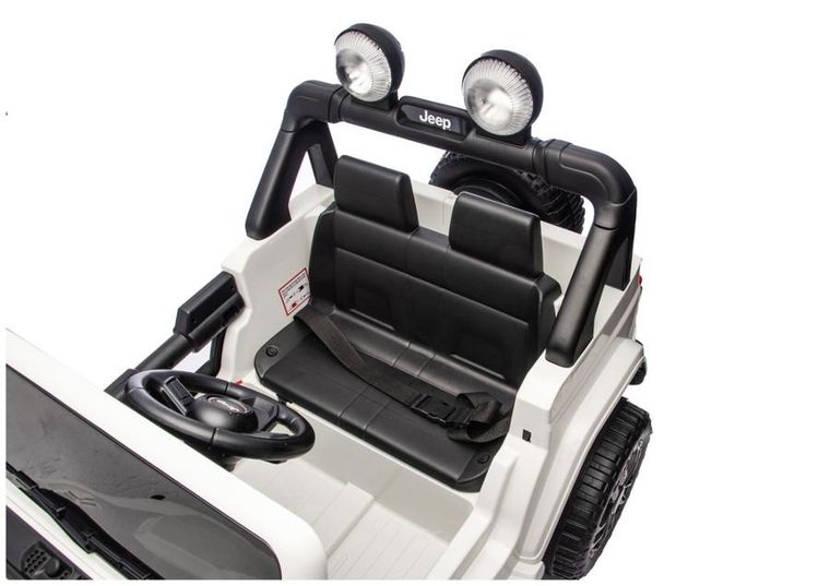 Lean Cars, Jeep Rubicon, pojazd na akumulator 4-4, DK-JWR556 4-200W 24V, biały