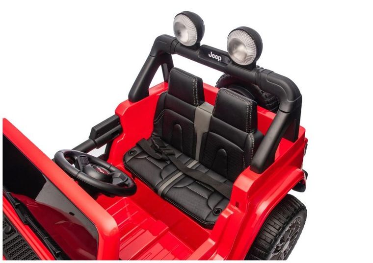 Lean Cars, Jeep Rubicon, pojazd na akumulator 4-4, DK-JWR556 4-200W 24V, czerwony