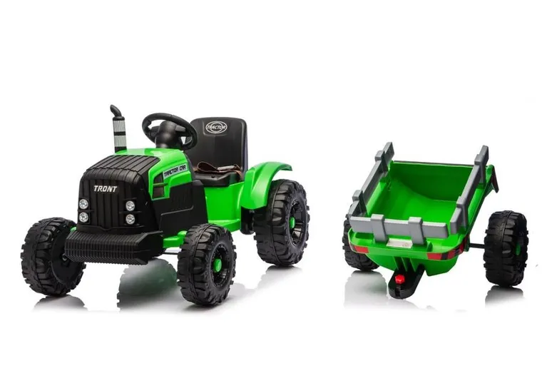 Lean Cars, traktor z przyczepą, pojazd na akumulator, CH9959B 24V, jasnozielony