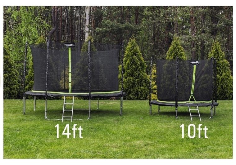 Lean Sport, Pro, trampolina, 14ft, czarno-zielona