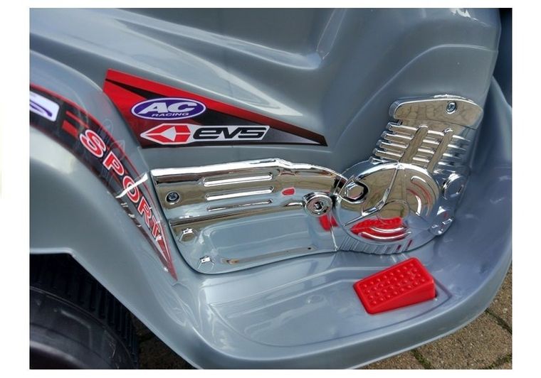 Lean Toys, Motor, pojazd na akumulator, srebrny