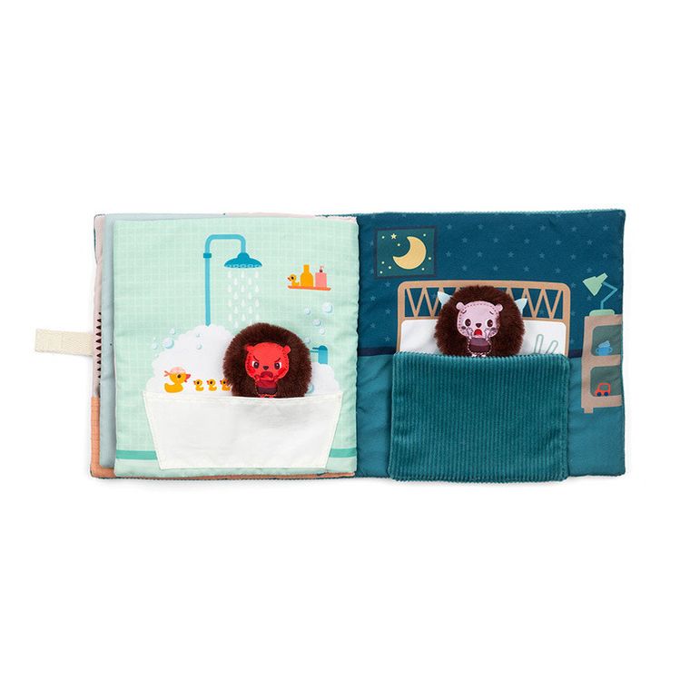 Lilliputiens, Jeżyk Leon, Emocje, książeczka aktywizująca z mini pacynkami, 18m+