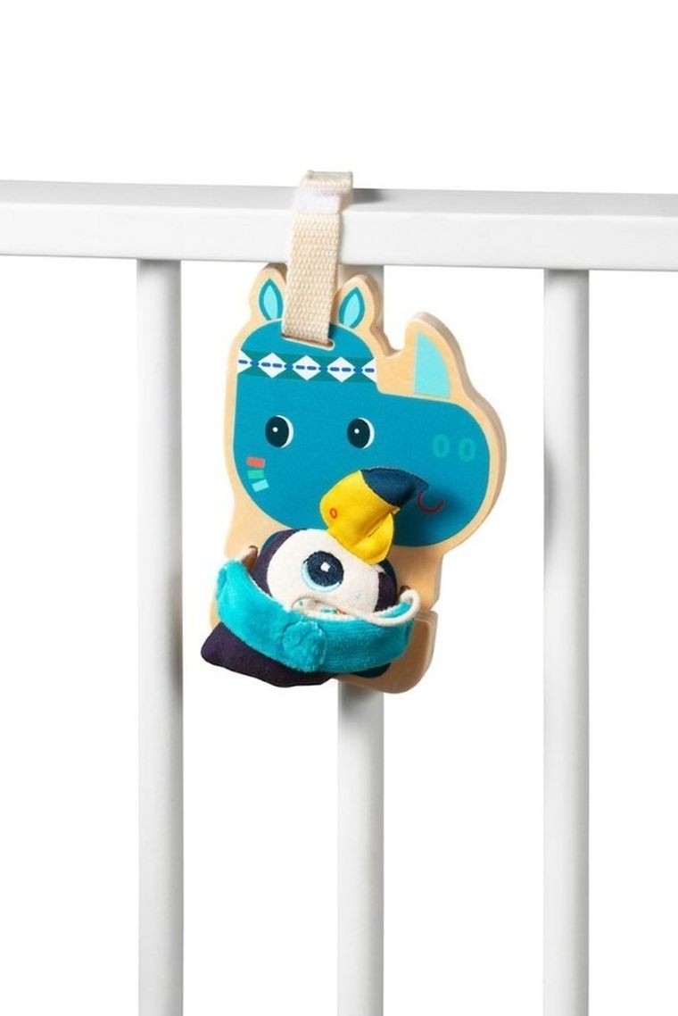 Lilliputiens, Nosorożec Marius, zestaw drewnianych zawieszek aktywizujących, 9m+