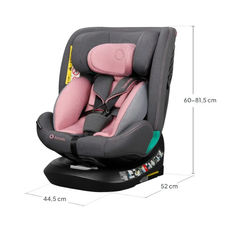 Lionelo, Bastiaan One, I-Size, fotelik samochodowy, Pink Rose, 40-150 cm