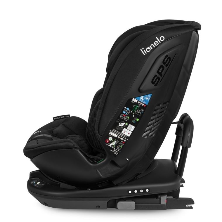 Lionelo, Bastiaan, RWF, I-size, fotelik samochodowy, Black Carbon, 0-36 kg, 40-150 cm