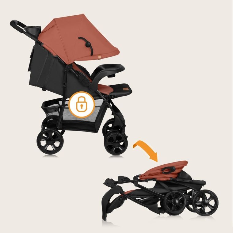 Lionelo, Emma Plus, wózek spacerowy, Coral Pink