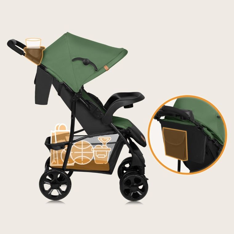 Lionelo, Emma Plus, wózek spacerowy, Green Emerald