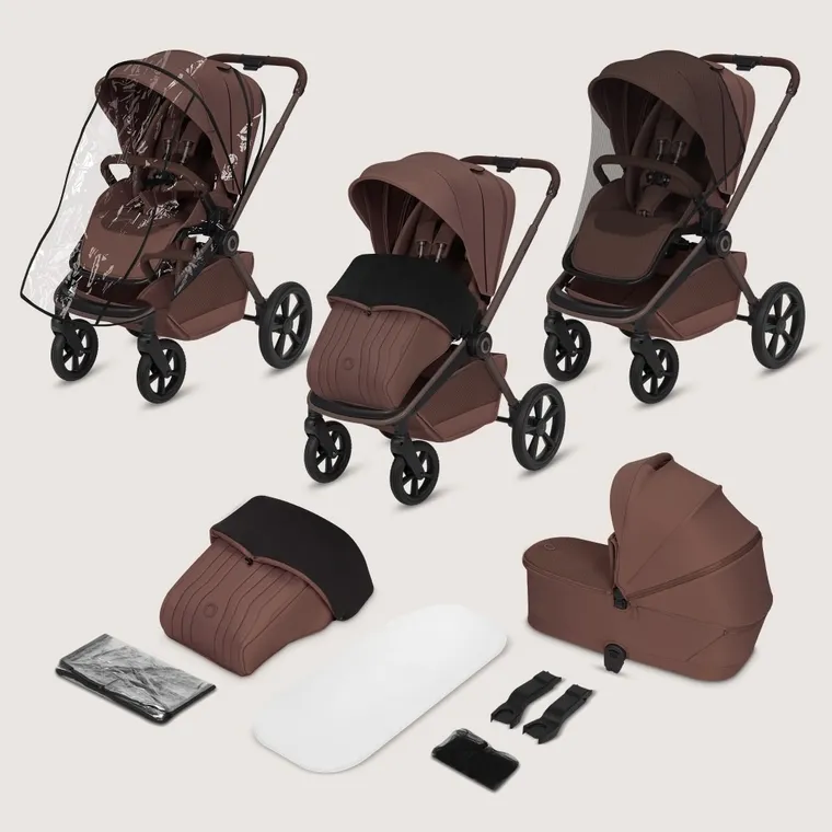 Lionelo, Freya, wózek wielofunkcyjny, składana gondola, 2w1, brown chocolate