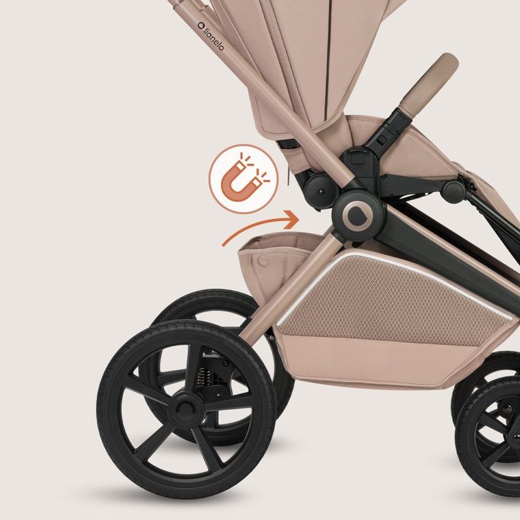 Lionelo, Freya, wózek wielofunkcyjny, składana gondola, 3w1, beige sand