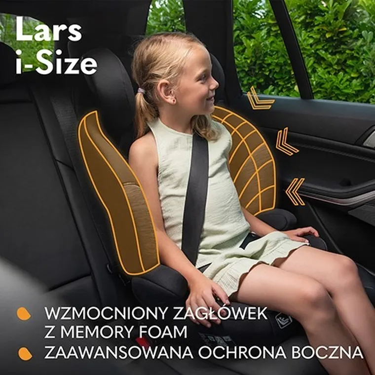 Lionelo, Lars, I-size, fotelik samochodowy, 100-150 cm, Sporty Black Red