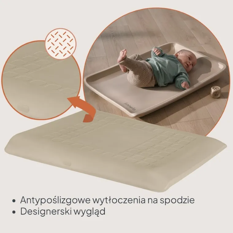 Lionelo, Megs, wielofunkcyjna mata do przewijania, beige sand