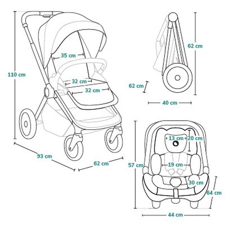 Lionelo, Mika Plus, wózek wielofunkcyjny, 2w1, Green Olive