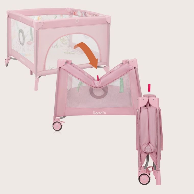 Lionelo, Mille Plus, kojec wielofunkcyjny, pink