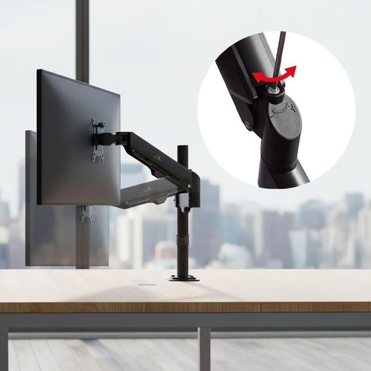 Maclean, uchwyt na monitor, sprężyna gazowa, 17"-32", 2-10 kg, czarny, MC-135