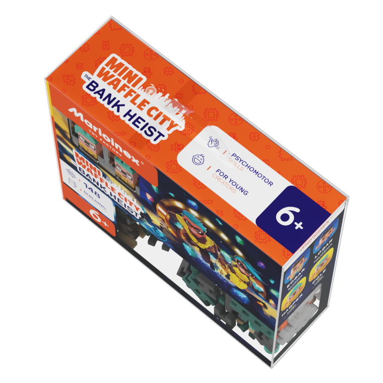 Marioinex, Mini Waffle, City, Napad Na Bank, klocki konstrukcyjne, 148 elementów