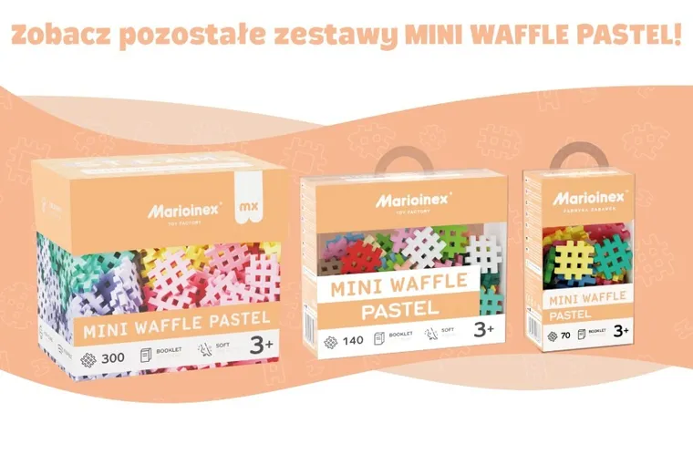Marioinex, Mini Waffle, Pastel, klocki konstrukcyjne, 500 elementów