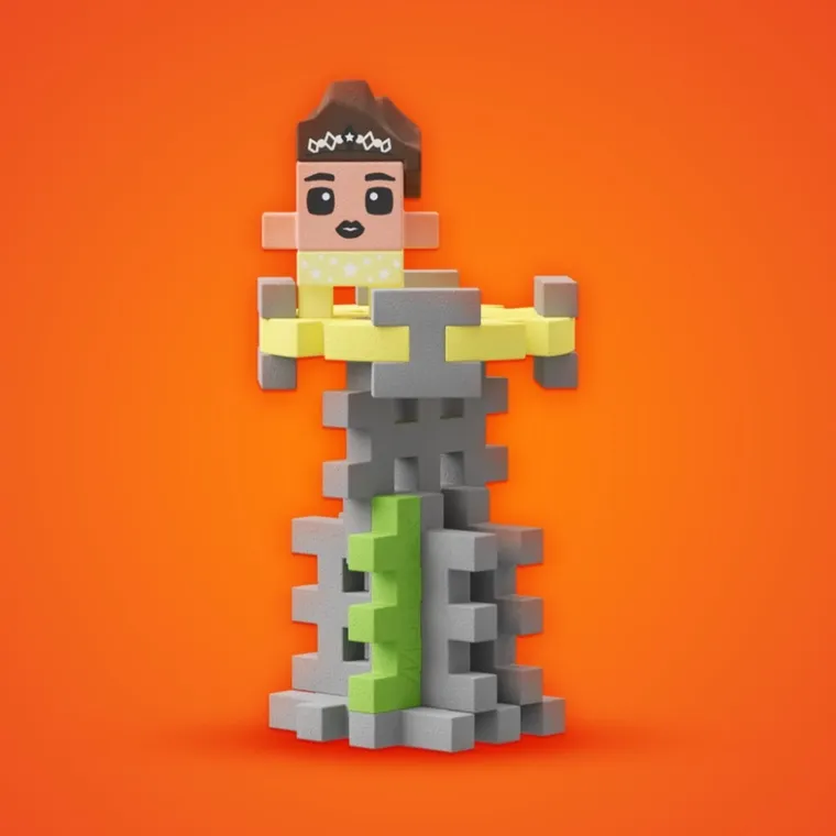 Marioinex, Mini Waffle, Saszetka niespodzianka, klocki konstrukcyjne, 15 elementów