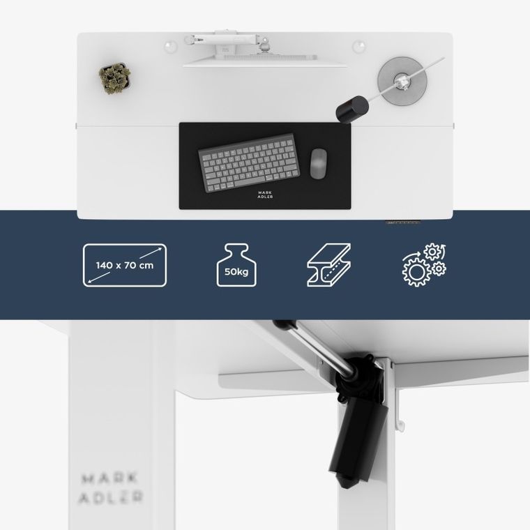 Mark Adler, Leader 7.3, biurko elektryczne, White, 140 cm