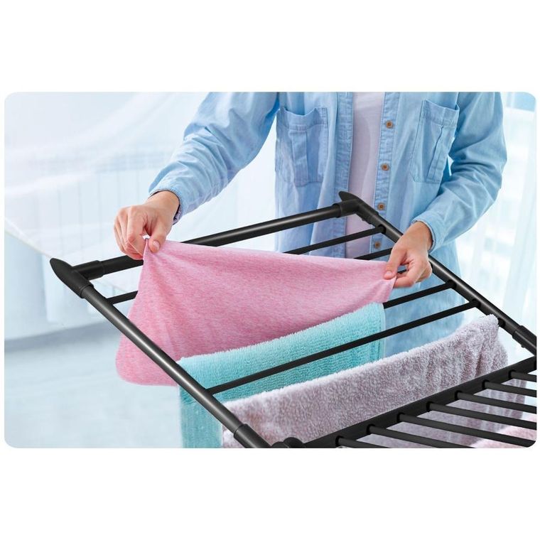 Massido, Debora, suszarka na pranie, rozkładana, czarna