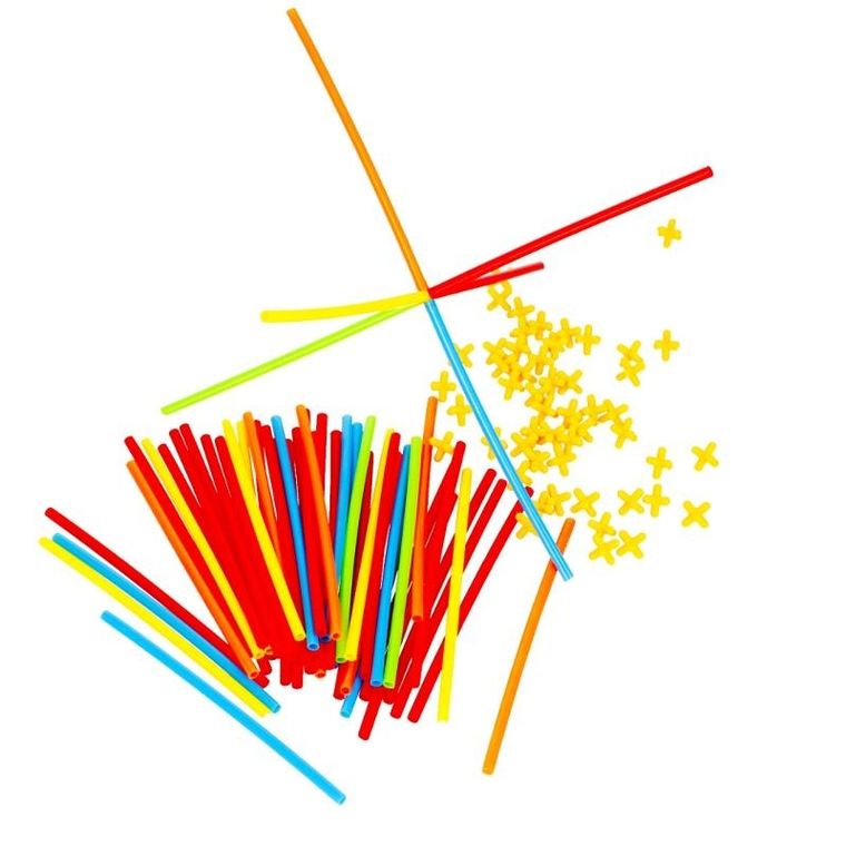 Mega Creative, klocki konstrukcyjne, słomki, 100 elementów