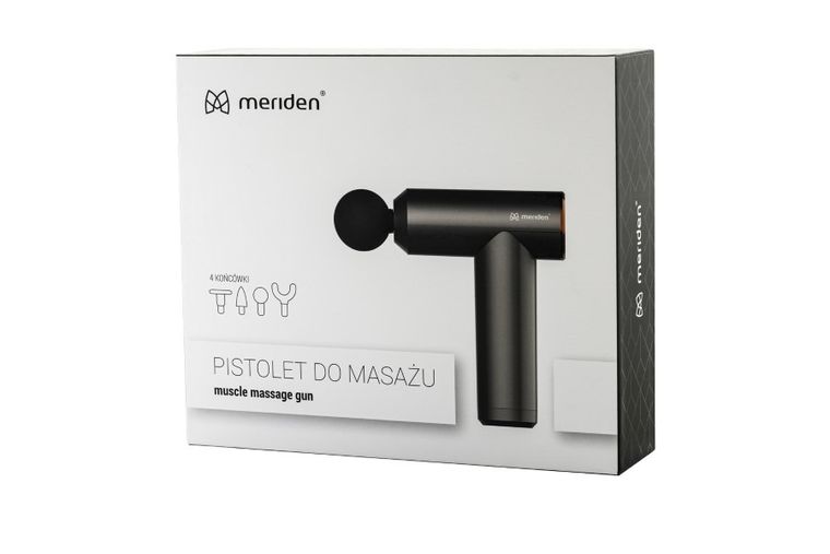 Meriden, pistolet do masażu, 4 końcówki