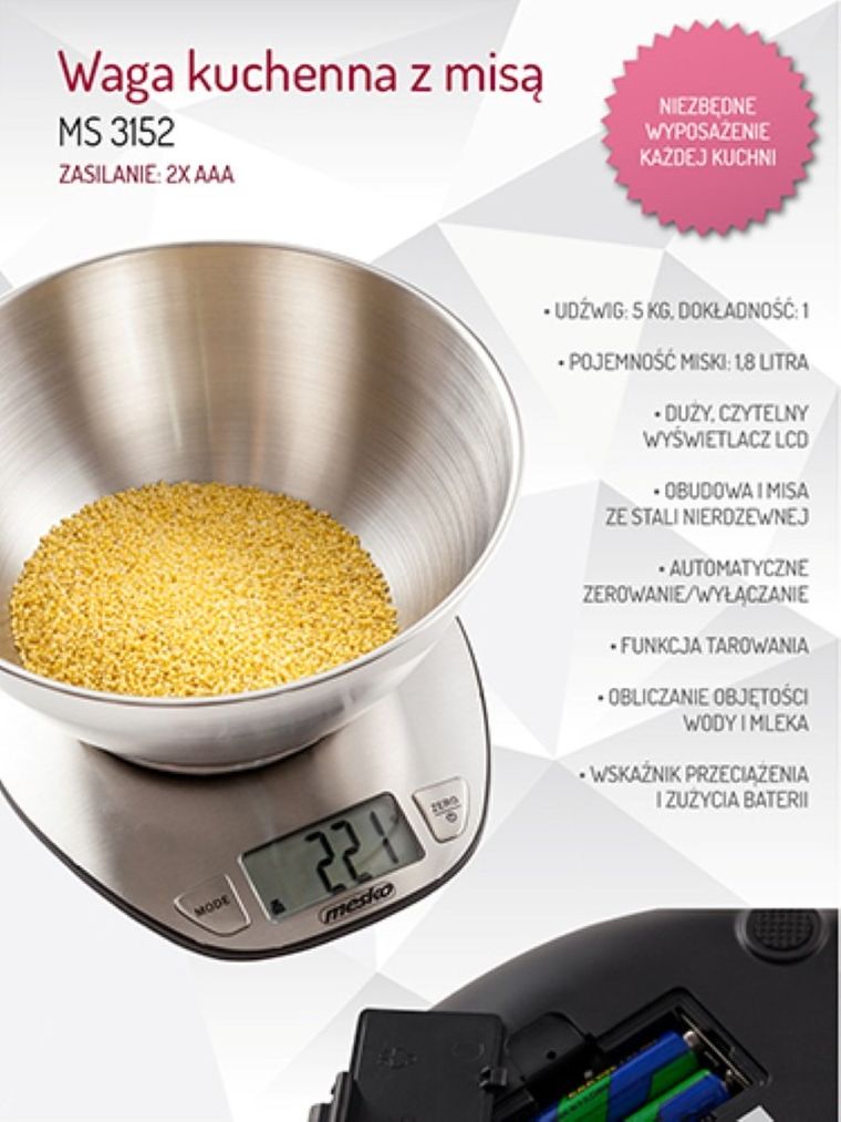Mesko, waga kuchenna z misą, MS 3152